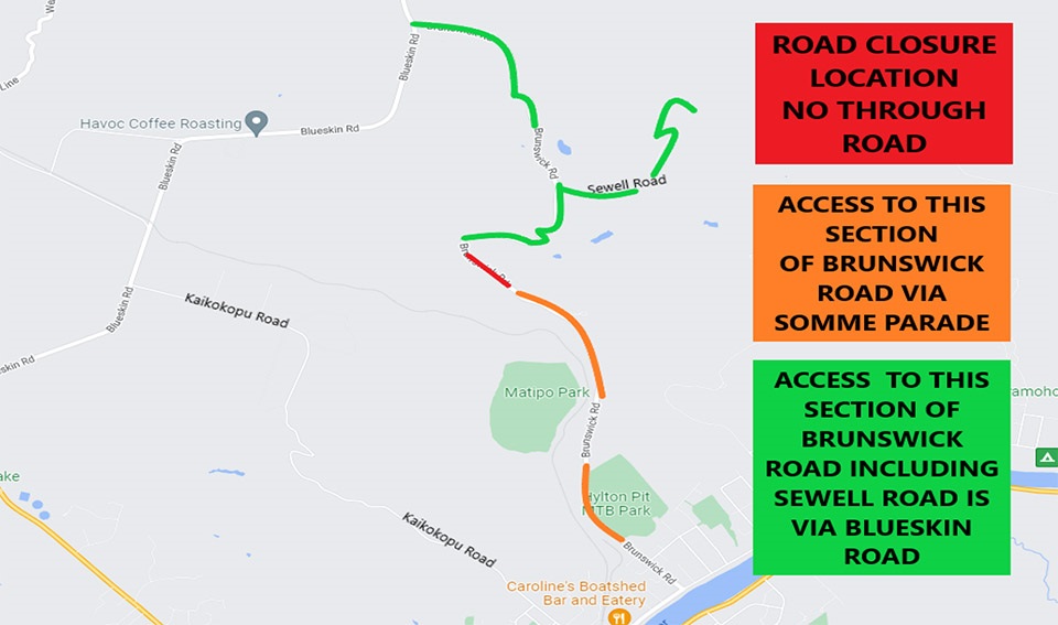 Brunswick Road closure and detours on 16-17 August