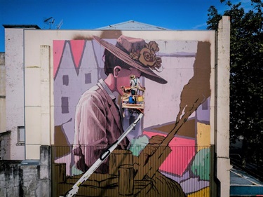Edith Collier Mural by Pat Perry for Whanganui Walls, 2019