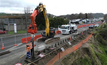 Stage one of work on the Somme Parade drop-out involved stabilisation of a gas main