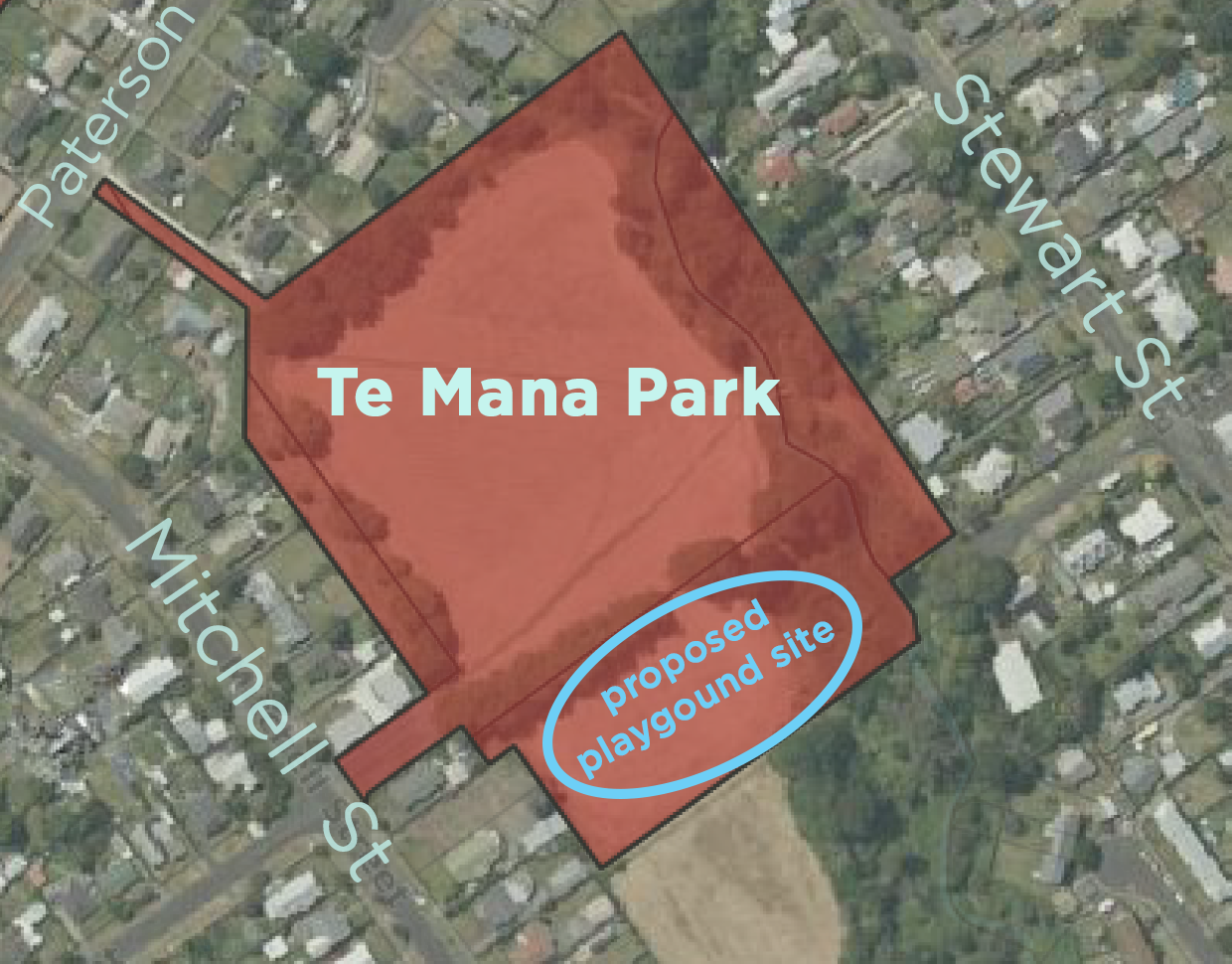 Proposed Te Mana Park Playground map