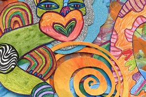 Detail from Ngā Toi Matapihi art installation in CBD