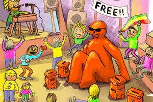 A poster for the free election event at Majestic Square, Whanganui, from 1pm on Saturday, 27 September 2025