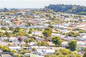 Aerial view of central Whanganui