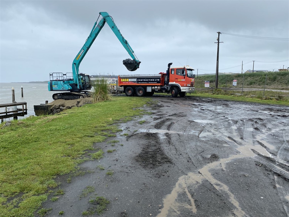 Image of emergency clearing of the Wharf St boat ramp earlier this week.jpeg