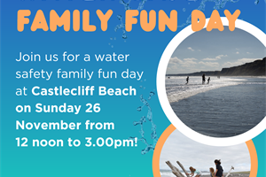 Water safety family fun day event Facebook tile