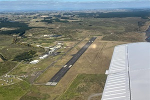 Aerial of the completed taxiway at Whanganui Airport