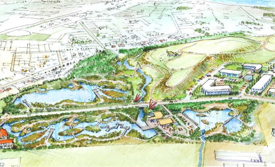 Kokohuia wetland project - artist's impression of completed project.