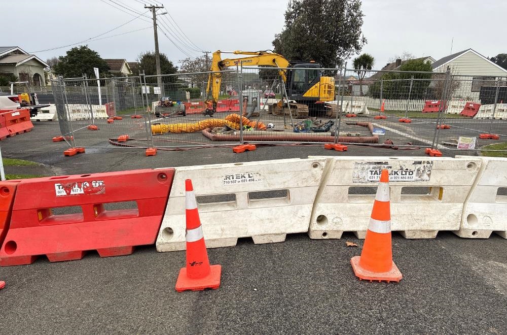 Work at the Nixon and Millward streets intersection - part of stage three of the Nixon Street wastewater main renewal project - July 2025