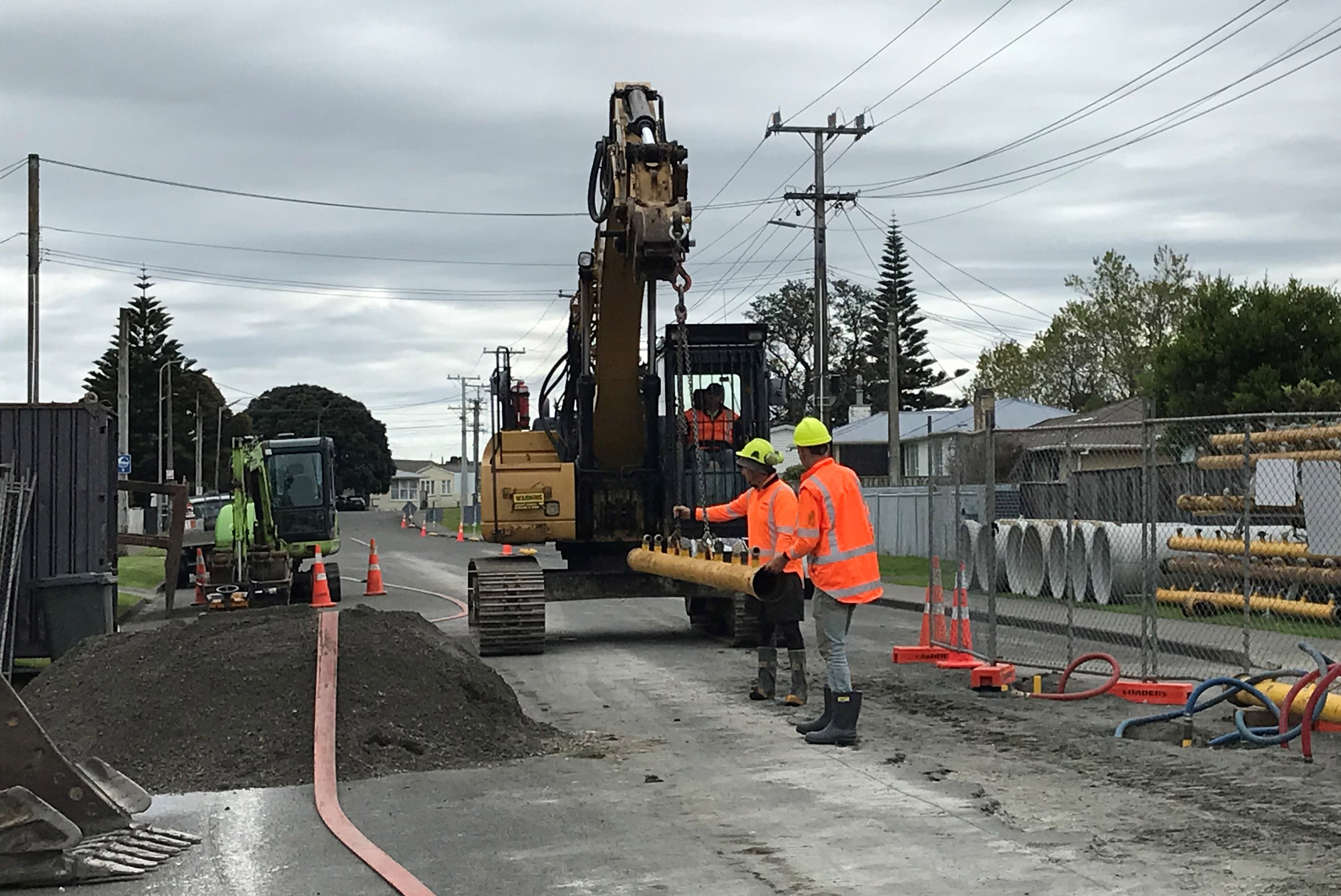 Raupo Street contractors on site - November 2023