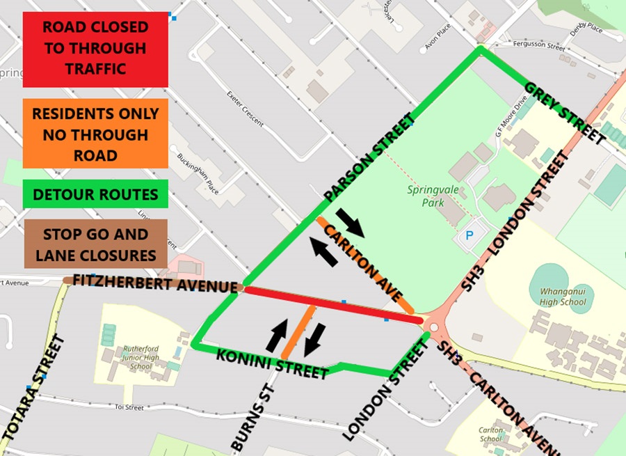 Fitzherbert Avenue between Parsons and London streets will be closed from 10am-2pm on Sunday 19 March
