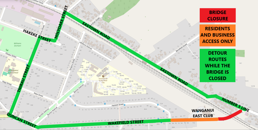 Wakefield Street Bridge will be closed from Tuesday, 4 June until Sunday, 9 June