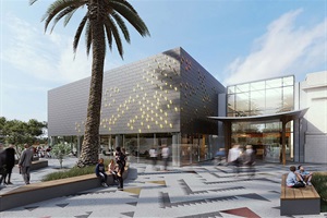 concept image for the façade of the Sarjeant Gallery’s new extension wing, Te Pātaka o Sir Te Atawhai Archie John Taiaroa