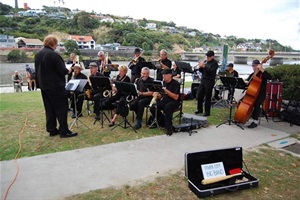 River City Big Band performs at the Whanganui River Markets