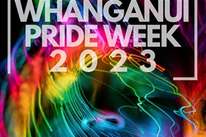 The poster for Pride Week 2023, with a stylised image of a person's face with multicoloured lights surrounding it 
