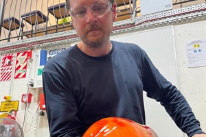 L Batchelar in the hotshop at NZG