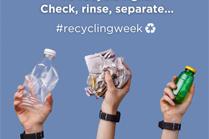 Hands holding recyclables