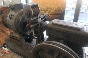 Elevator machinery on display