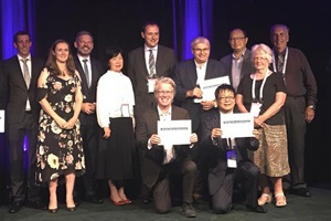 Mayor Hamish McDouall with the award